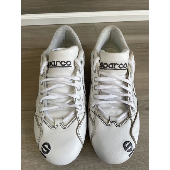 SPARCO MENS RACING DRIVING SHOES WHITE LEATHER SIZE EURO‎ 39 USA 6.5 - Picture 3 of 12